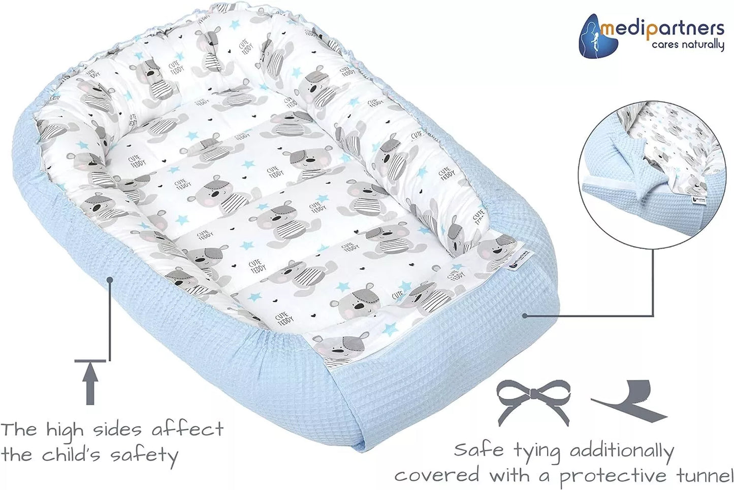 Babynest zum Kuscheln 100% Baumwolle & ÖkoTex zertifiziert