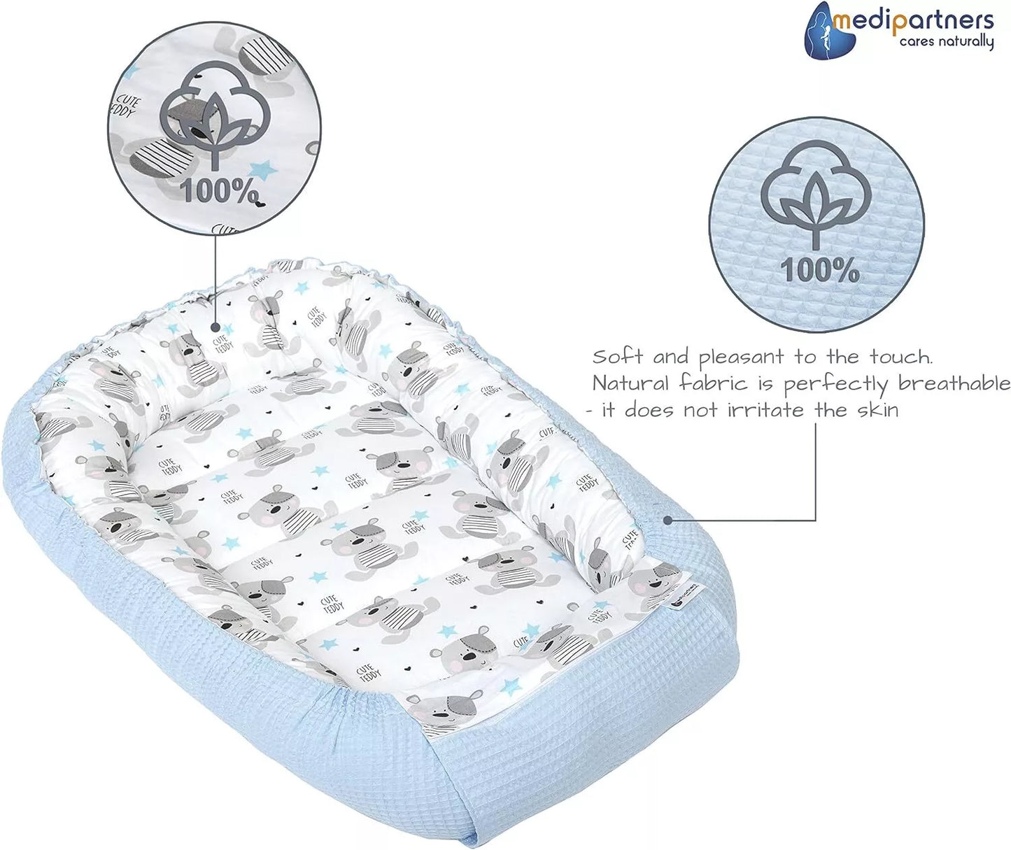 Babynest zum Kuscheln 100% Baumwolle & ÖkoTex zertifiziert