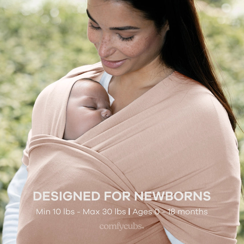 Comfy Cubs Babytrage – Elastisches Tragetuch für Neugeborene, 95% Baumwolle, 0-18 Monate