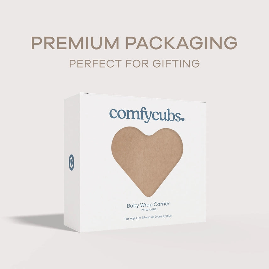 Comfy Cubs Babytrage – Elastisches Tragetuch für Neugeborene, 95% Baumwolle, 0-18 Monate
