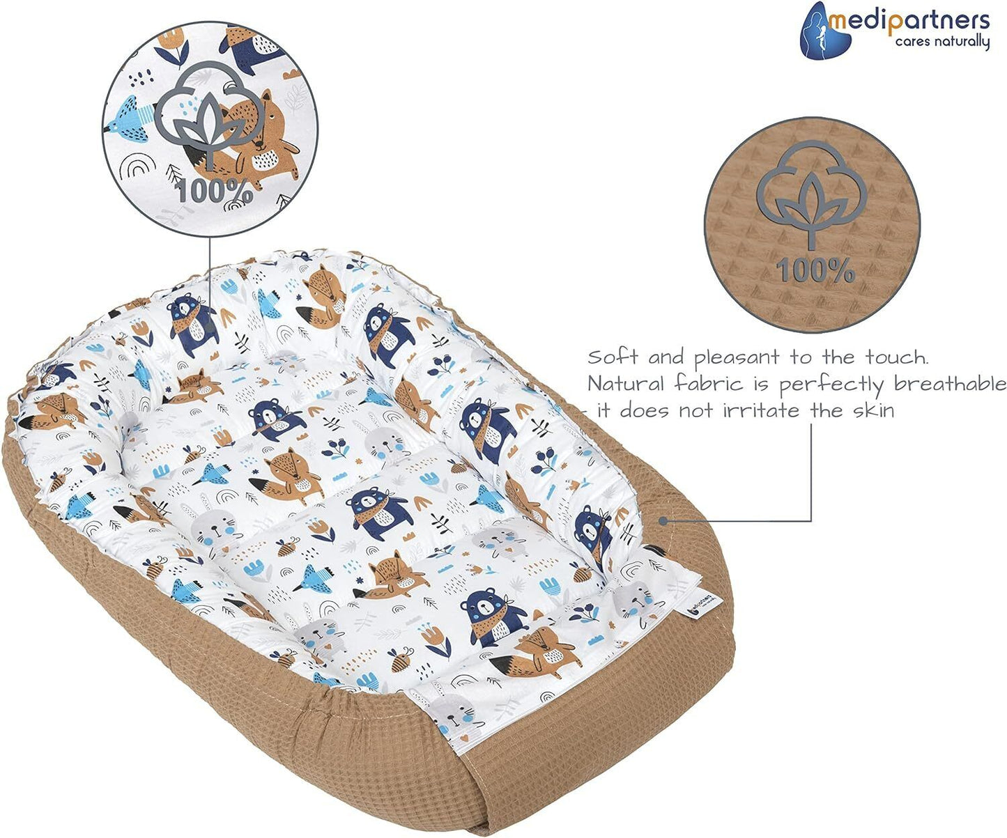 Babynest zum Kuscheln 100% Baumwolle & ÖkoTex zertifiziert