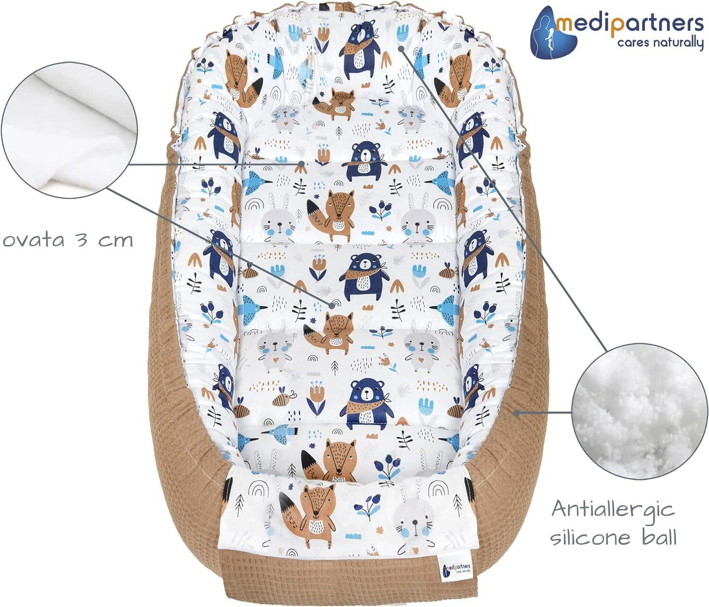 Babynest zum Kuscheln 100% Baumwolle & ÖkoTex zertifiziert